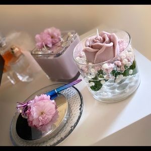 Floating Flowers candle and Lilac Candle